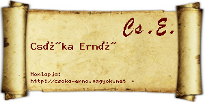 Csóka Ernő névjegykártya