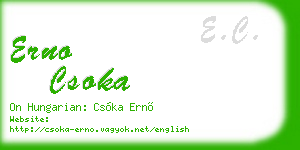 erno csoka business card