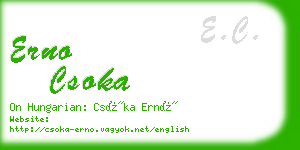 erno csoka business card